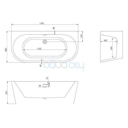 Ванна Soneva 170x80 фото 3 Ванна Soneva 170x80 фото 3