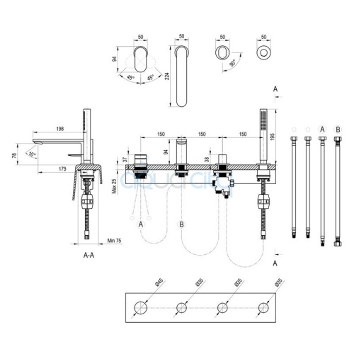 Смеситель Chrome II  с душевым комплектом фото 2