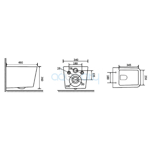 Інсталяція Aqua Line 2359510056 + чаша унітаза Borneo Rimless B0049RQS + кнопка Edge 2307510357 фото 3
