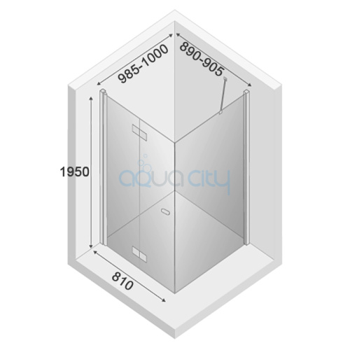 Душова штора New Soleo 90x100 L фото 2