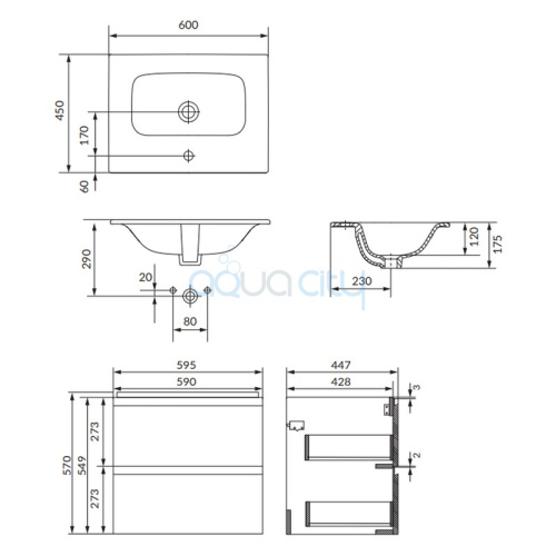 Тумба и раковина Moduo 60 фото 2