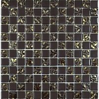 Мозаика шоколад-завиток золото шахматка 808