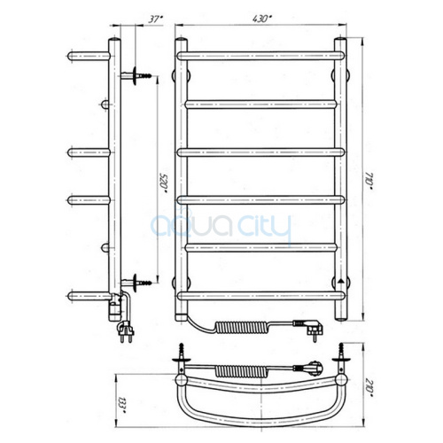 Полотенцесушитель Еврофлеш П6 40x70 фото 2 Полотенцесушитель Еврофлеш П6 40x70 фото 2