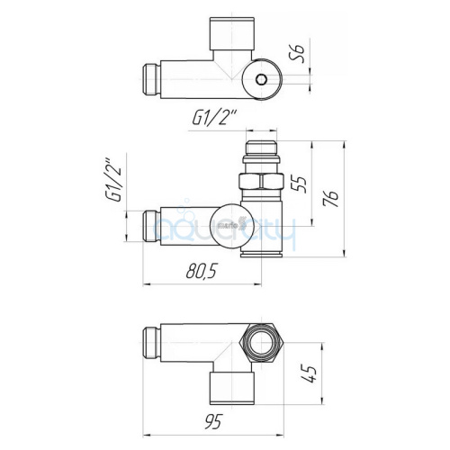 Кран кутовий під ТЕН фото 2