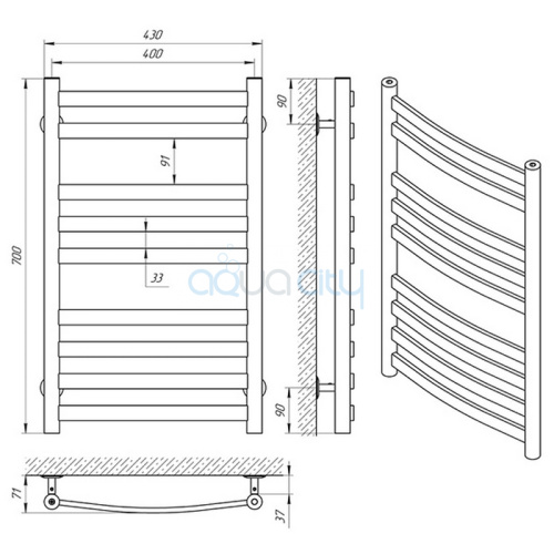 Полотенцесушитель Классик П9 40x70 фото 2