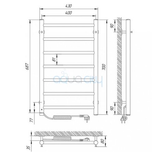 Полотенцесушитель Альфа П7 40x70 фото 2