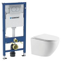 Инсталляция Duofix с кнопкой Delta 01 458.133.21.3 + чаша унитаза Atlas Tornado с сиденьем A0495TQ3L