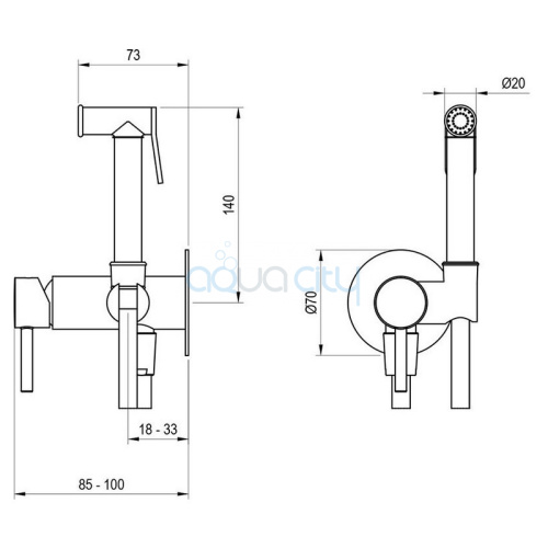 Змішувач з гігієнічним душем фото 2