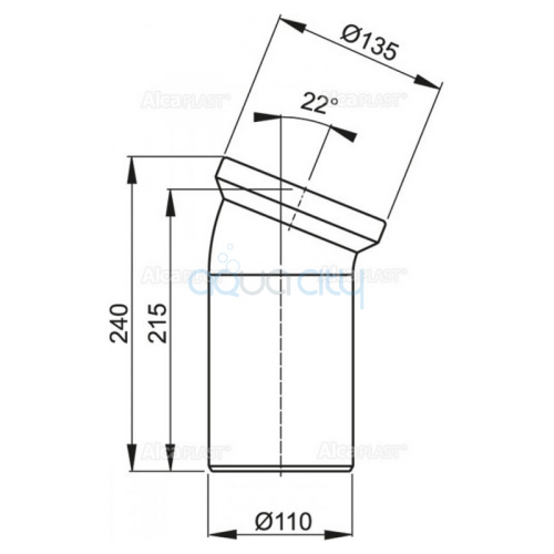 Отвод 22° для унитаза фото 2