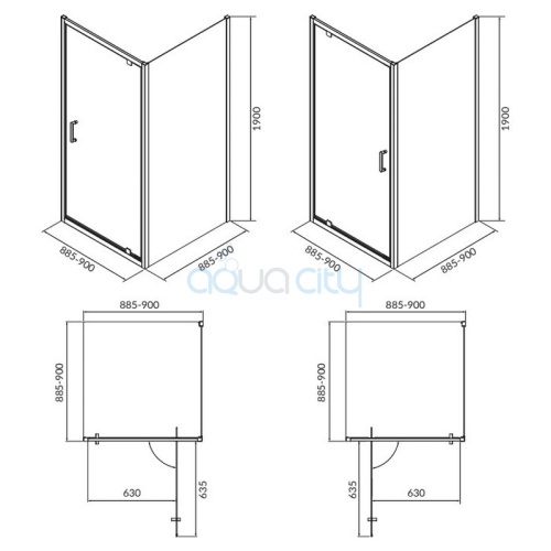 Душевая штора Brasco 90x90 фото 2