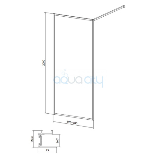 Душова стінка Walk-In Larga 90 фото 2 Душова стінка Walk-In Larga 90 фото 2