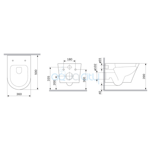 Чаша унітаза Flash Aquaspin з сидінням фото 2