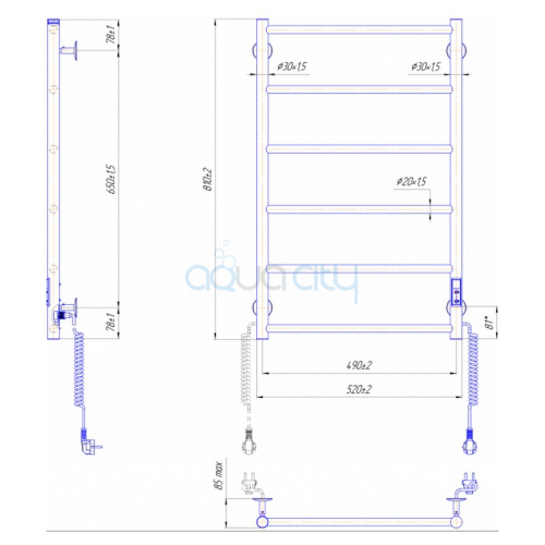 Полотенцесушитель Классик F 80x53 фото 2