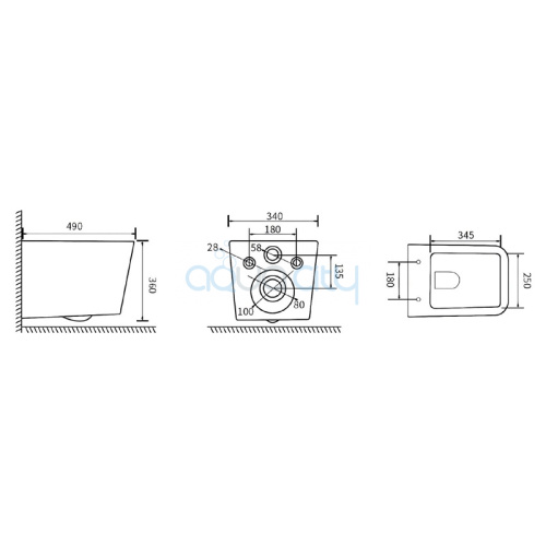 Чаша унитаза Borneo Rimless с сиденьем фото 2