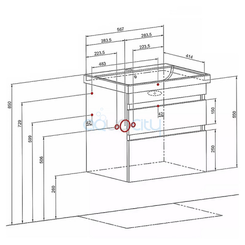 Тумба Вінтаж та раковина Frame 60 фото 2 Тумба Вінтаж та раковина Frame 60 фото 2