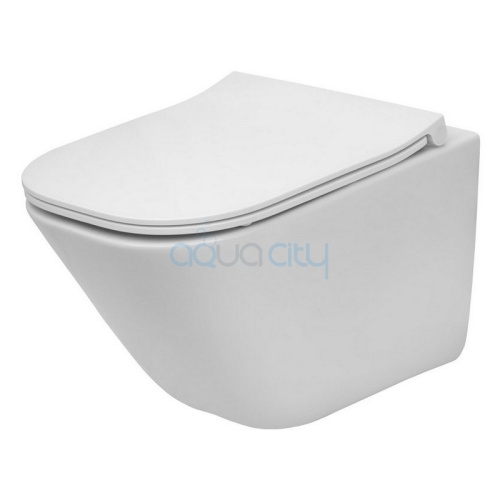 Чаша унитаза Gap Square Compacto Rimless с сиденьем Slim