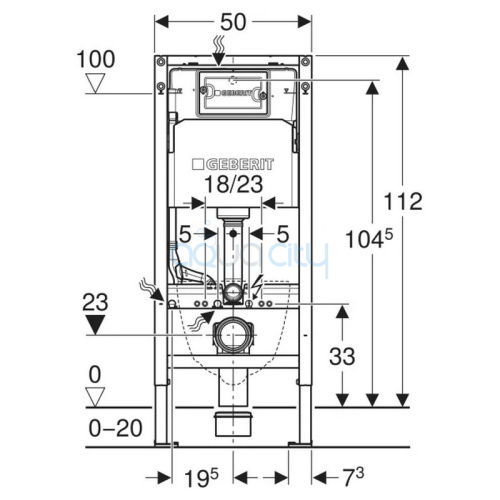 Інсталяція Duofix 458.126.00.2+чаша унітаза Smyle Square Rimfree з сидінням 500.683.00.2 фото 2