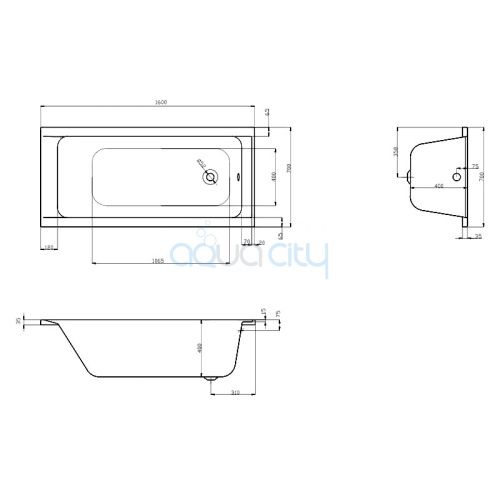 Ванна One 160x70 фото 3