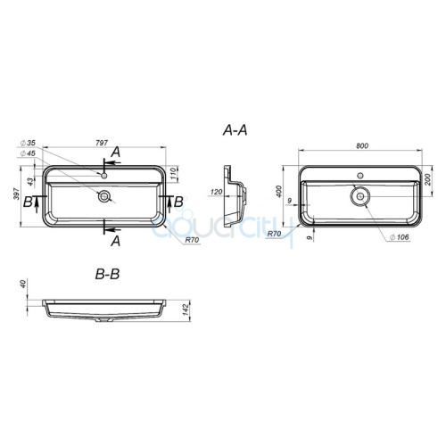 Раковина Ocean 80 фото 2