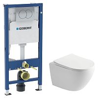 Інсталяція Duofix з кнопкою Delta 01 458.133.21.3 + чаша унітаза Ronda Rimless R0049RQS