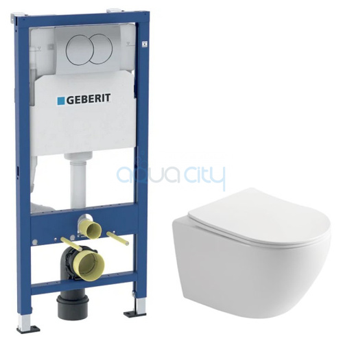 Інсталяція Duofix з кнопкою Delta 01 458.133.21.3 + чаша унітаза Ronda Rimless R0049RQS Інсталяція Duofix з кнопкою Delta 01 458.133.21.3 + чаша унітаза Ronda Rimless R0049RQS