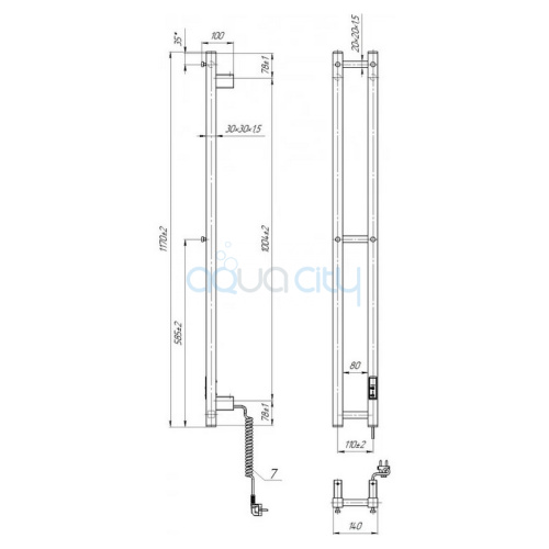 Рушникосушка HF Slim 117х14 фото 2
