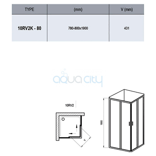 Душова штора 10RV2K-80 Transparent фото 2