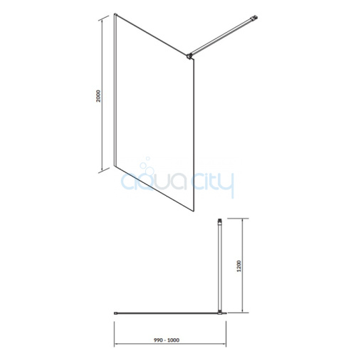 Душова стінка Walk-in Mille 100 Transparent+хром фото 2