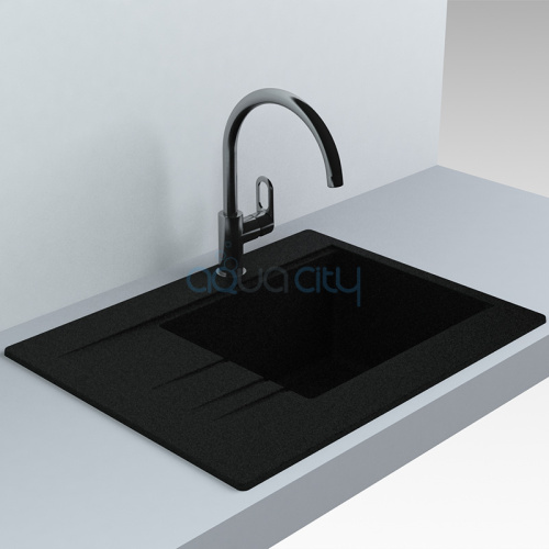 Кухонна мийка Bodrum 65 врізна матова чорна фото 3