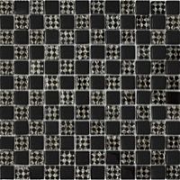 Мозаика черная-ромб платина шахматка 805