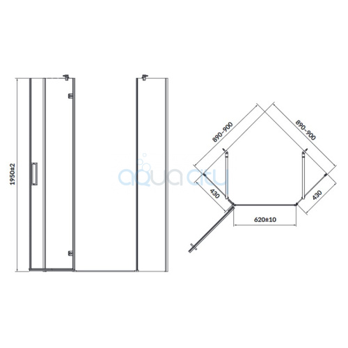 Душова штора Jota 90x90 L фото 2