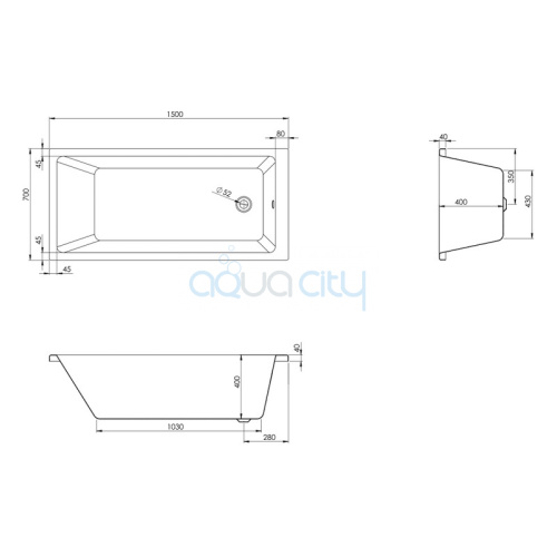 Ванна Dao 150x70 фото 3