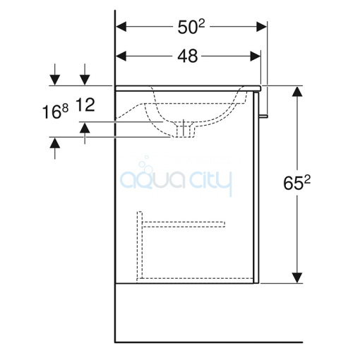 Тумба и раковина Selnova Square 55 Slim Rim фото 4