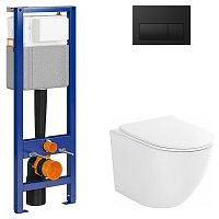 Інсталяція System 40 Mech QF+чаша унітаза Desse Vortex з сидінням S4024-001+кнопка Presto II