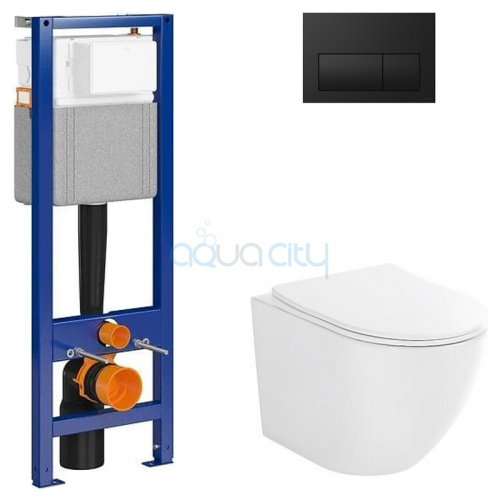 Інсталяція System 40 Mech QF+чаша унітаза Desse Vortex з сидінням S4024-001+кнопка Presto II