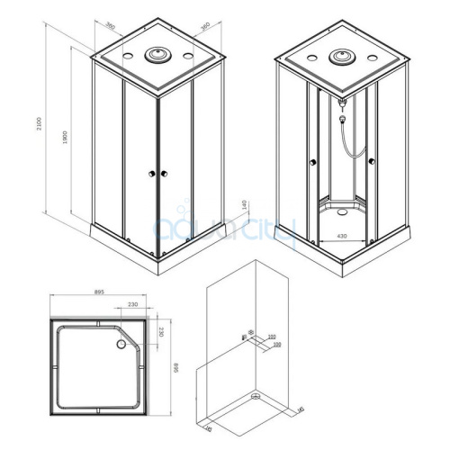 Душевая штора X-Joy 90x90 фото 2