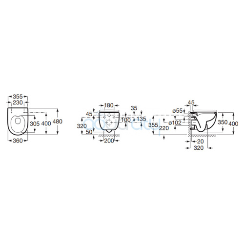 Чаша унитаза Meridian Rimless с сиденьем Slim Urea фото 2