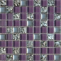 Мозаика фиолетовый-платина рифленая-платина