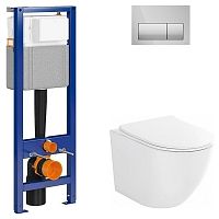 Інсталяція System 40 Mech QF+чаша унітаза Desse Vortex з сидінням S4024-001+кнопка Presto II