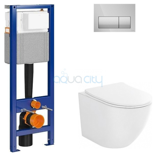 Інсталяція System 40 Mech QF+чаша унітаза Desse Vortex з сидінням S4024-001+кнопка Presto II