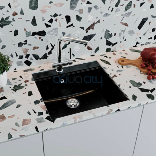 Кухонна мийка Lagoon 54 врізна матова чорна фото 5