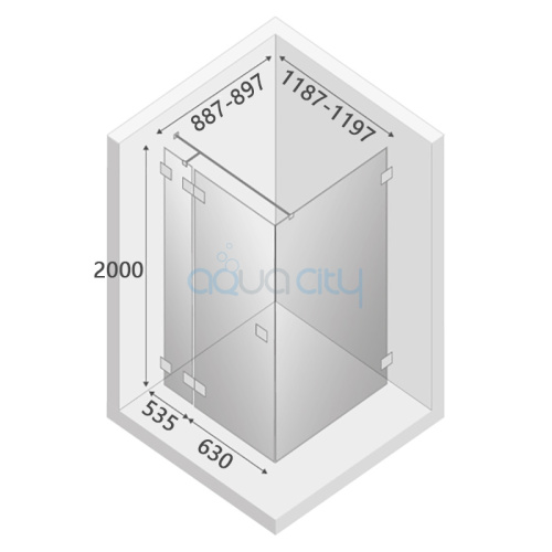 Душова штора Eventa 120x90 L фото 2