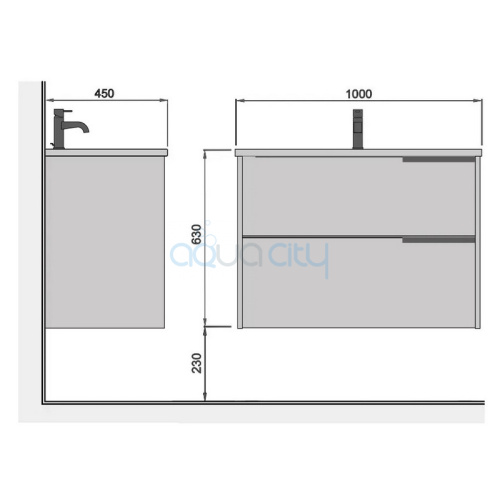 Тумба Grace-100-A та раковина Su-100 фото 2