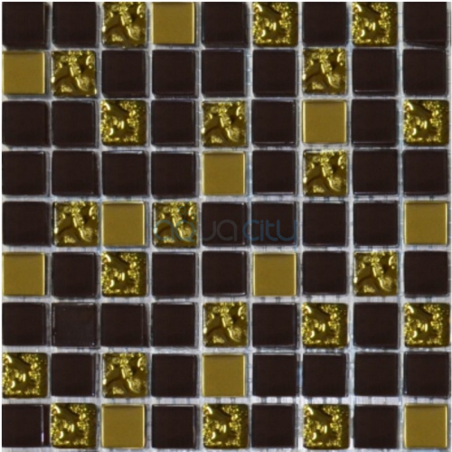 Мозаика шоколад-золото рифленое-золото