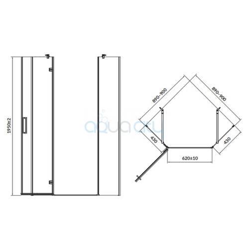 Душова штора Jota 90x90 L фото 2