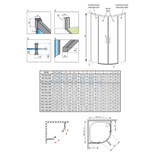 Душова штора Idea PDD 90x90 фото 2