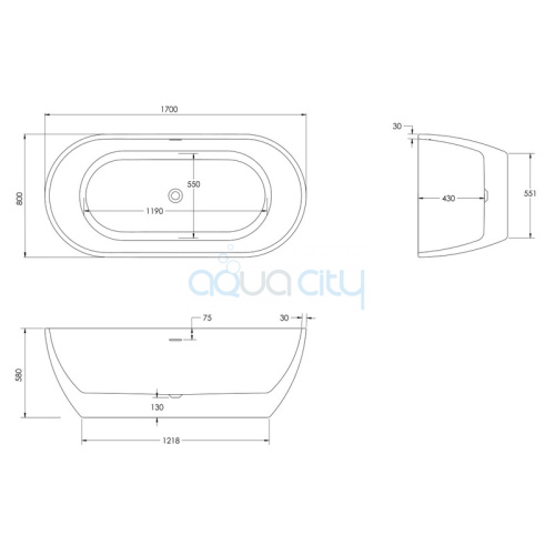 Ванна Tanna 170x80 фото 3