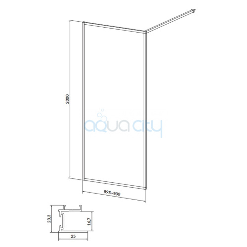 Душевая стенка Walk-In Larga 90 фото 2