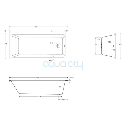 Ванна Dao 170x75 фото 3