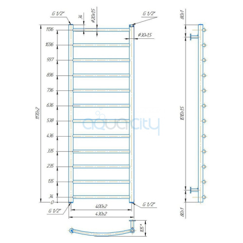 Полотенцесушитель Inox Классик 117х43/40 фото 2